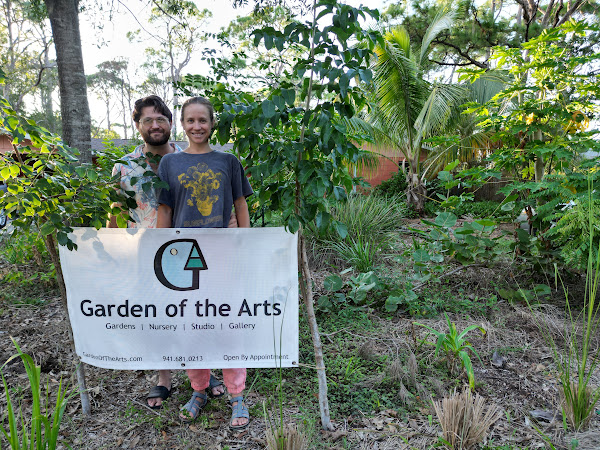 Matt and Dena in the front yard of Garden of the Arts