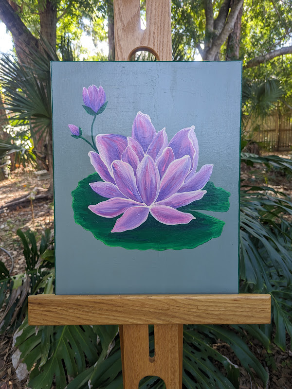 Dena lotus flower painting in the gardens